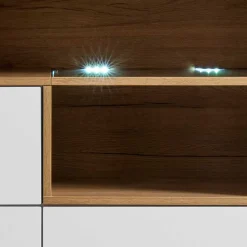 99x135x40 Design Highboard in Weiß & Eiche - Rucian