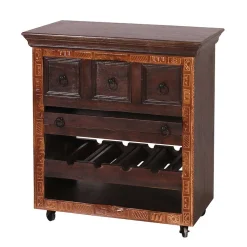 78x85x48 Design Küchenwagen aus Recyclingholz - Solapura