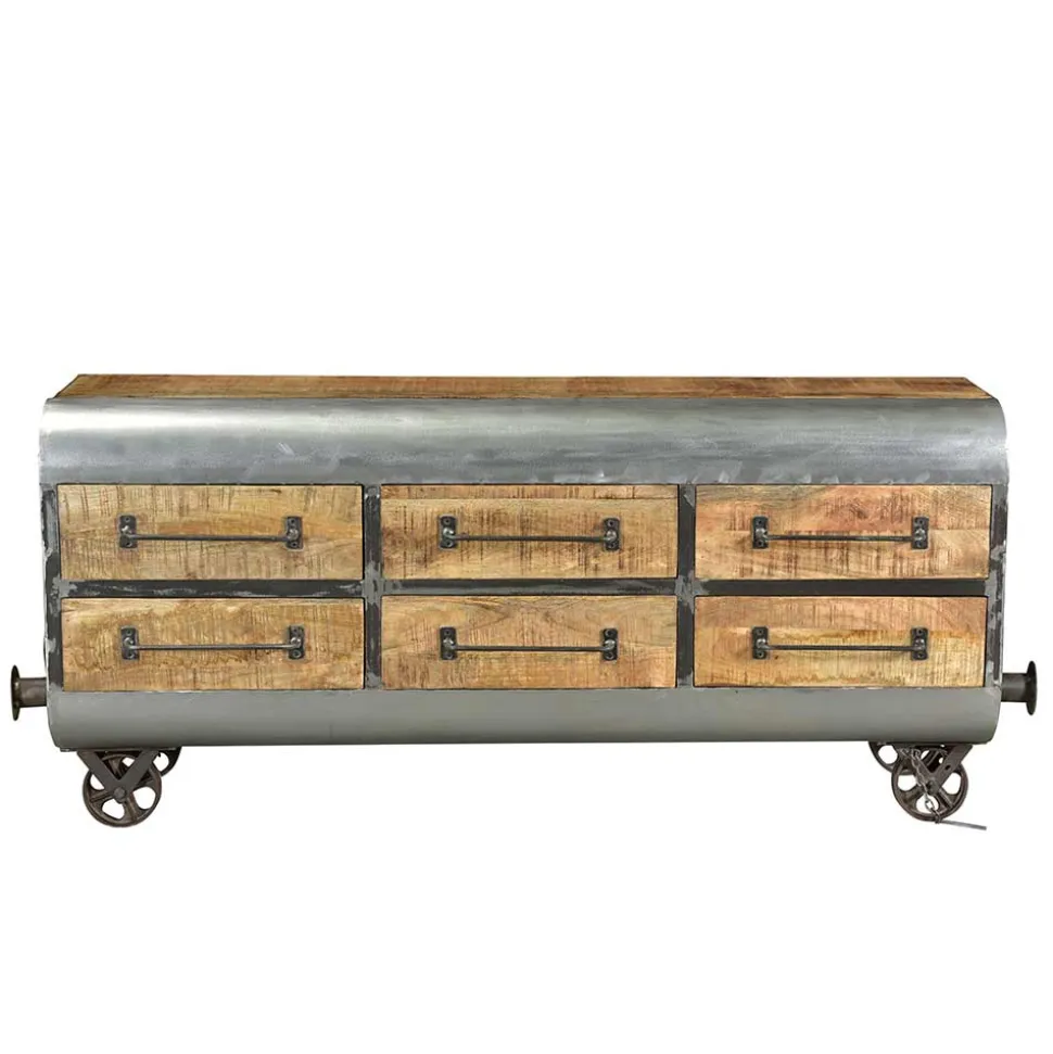 150x66x43 Design Kommode im Zugwaggon Look - Bahiro