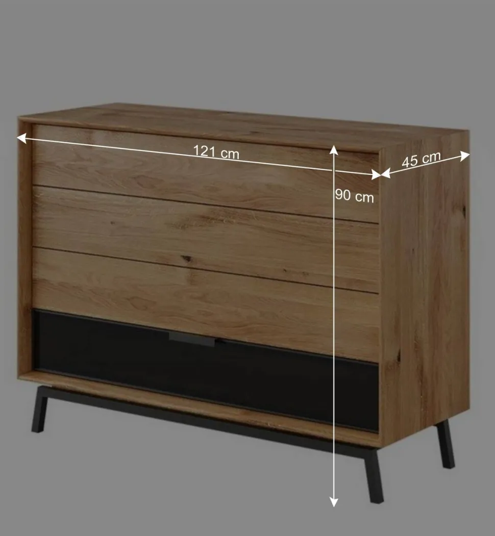 121x90x45 Design Kommode mit vier Schubladen - Fabiella
