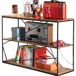 120x82x40 Design Regal aus Stahl & Holz - Offia