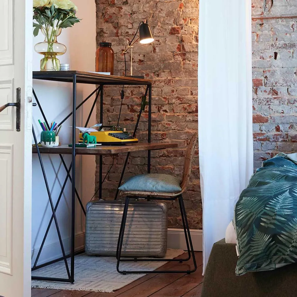 120x122x60 Design Schreibtisch aus Holz & Metall - Offia