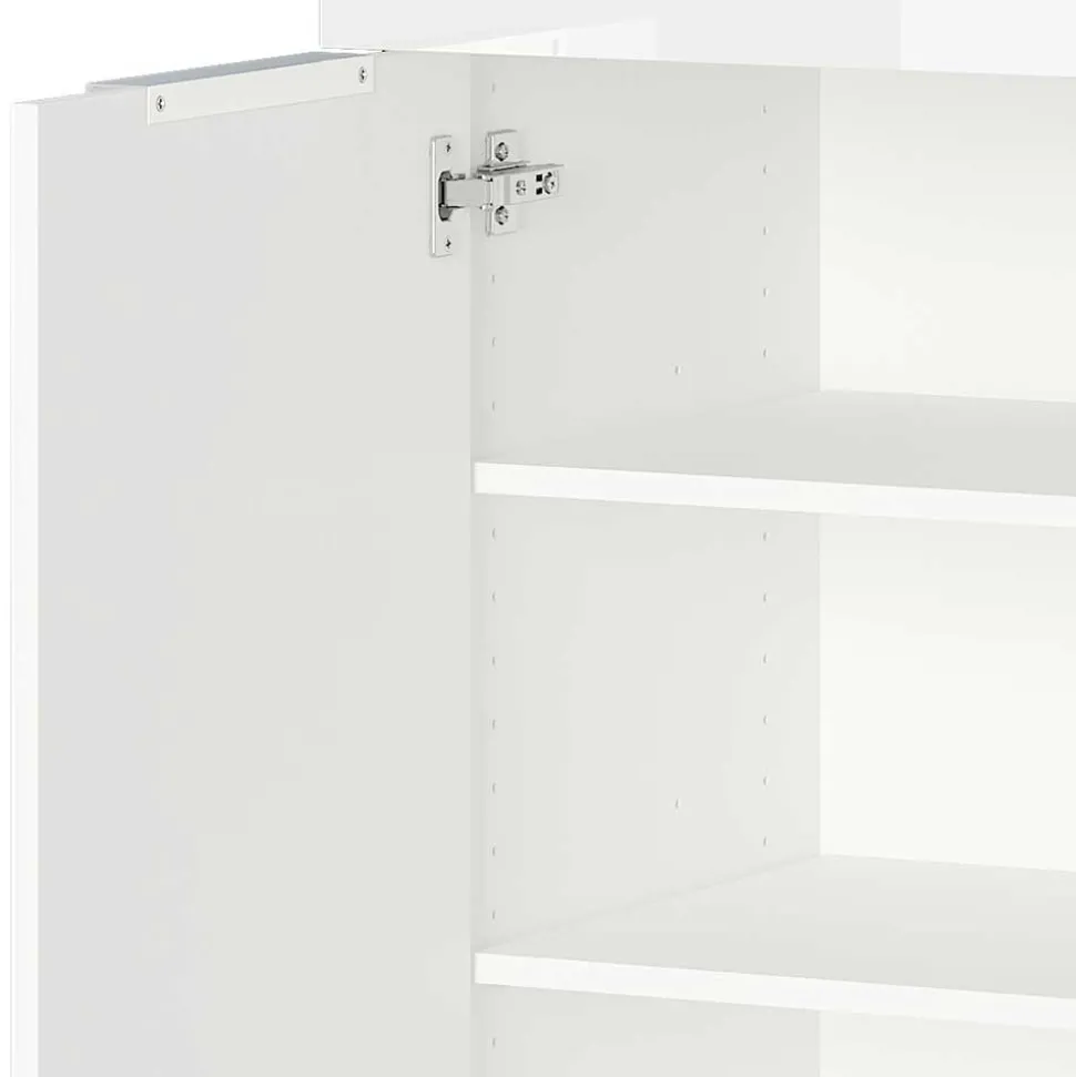 83x101x42 Design Vertiko in Weiß mit Glas - Soraga