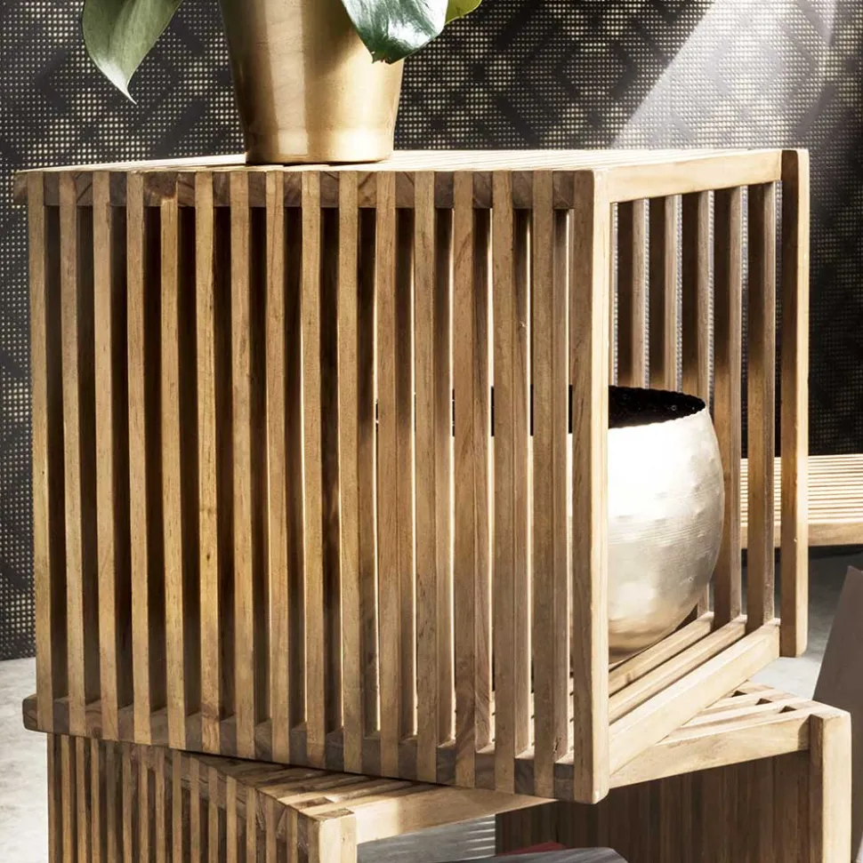 40x40x40 Design Würfelregal aus Teak massiv - Ariean