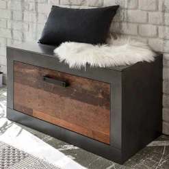 80x44x42 Dielenbank mit Klappe & Sockelgestell - Timuras