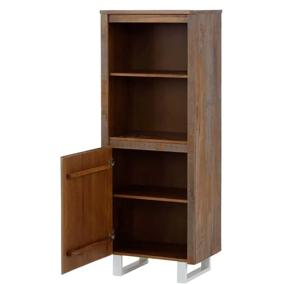 55x140x35 Dunkles Regal aus Kiefer Massivholz - Lavagna