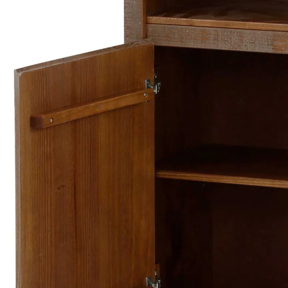 55x140x35 Dunkles Regal aus Kiefer Massivholz - Lavagna