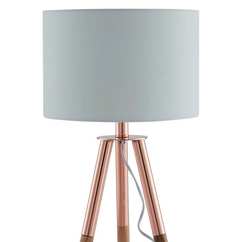 30x54x30 Edle Tischleuchte in Weiß Stoff - Asnes