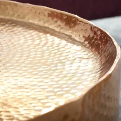 60x35x60 Fassförmiger Couchtisch in Gold - Aspect