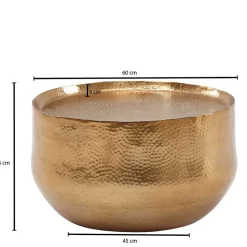 60x35x60 Fassförmiger Couchtisch in Gold - Aspect