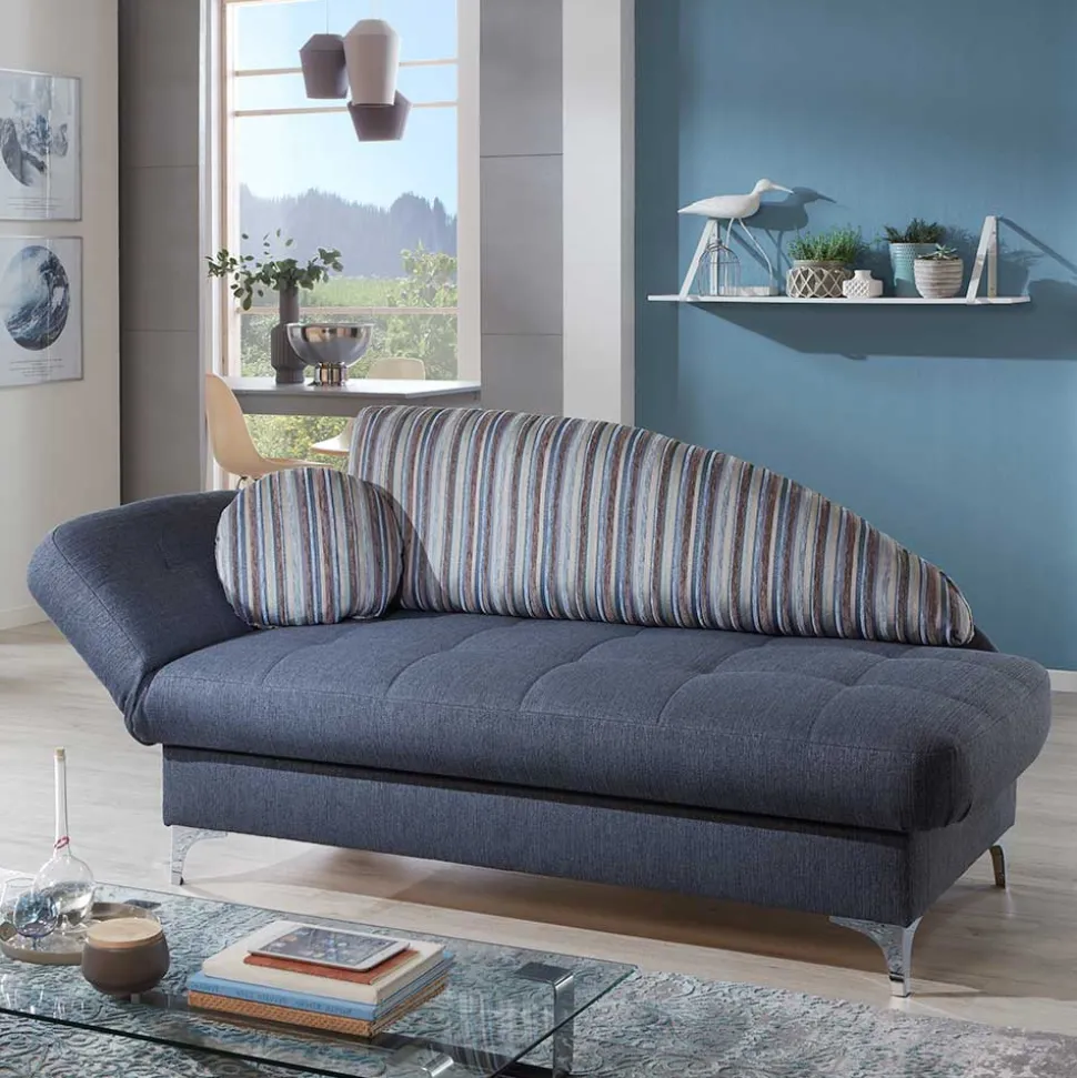 182x79x86 Federkern Schlafsofa in Blau - Curtici