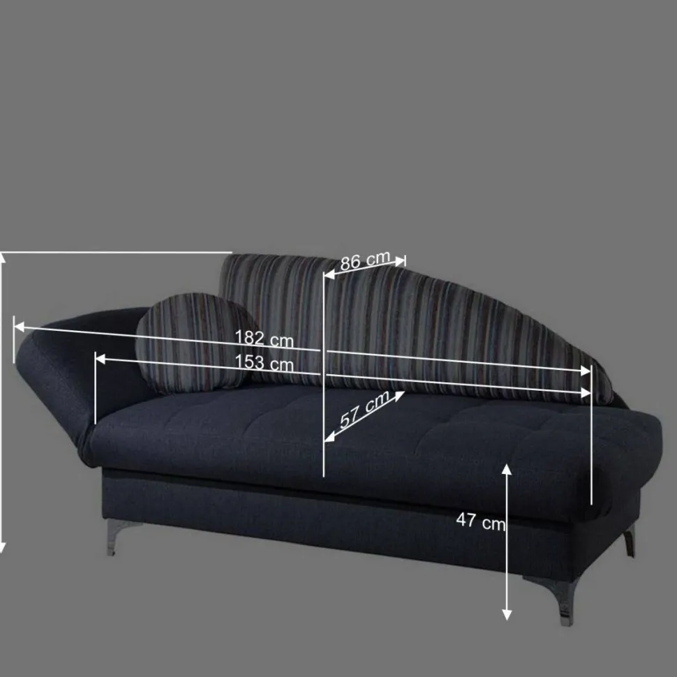 182x79x86 Federkern Schlafsofa in Blau - Curtici