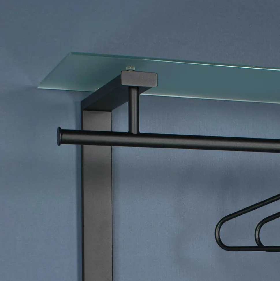 80x90x33 Garderobe mit Glas Hutboden - Justina