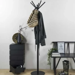 40x181x40 Garderobenständer aus schwarzem Stahl - Rolans