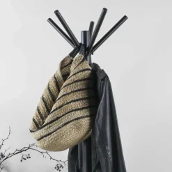 40x181x40 Garderobenständer aus schwarzem Stahl - Rolans