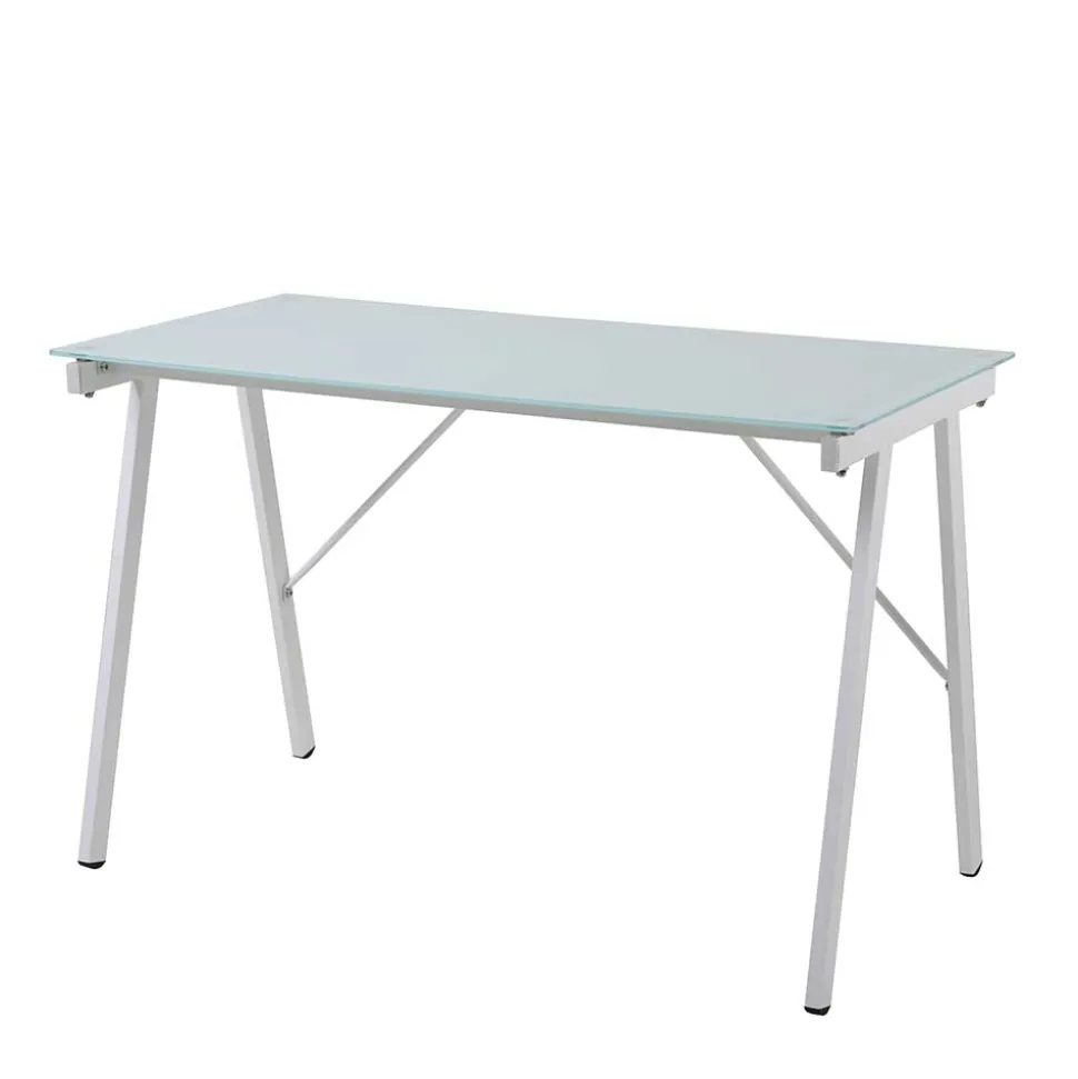 113x73x58 Glas Schreibtisch mit Vierfußgestell - Isacco