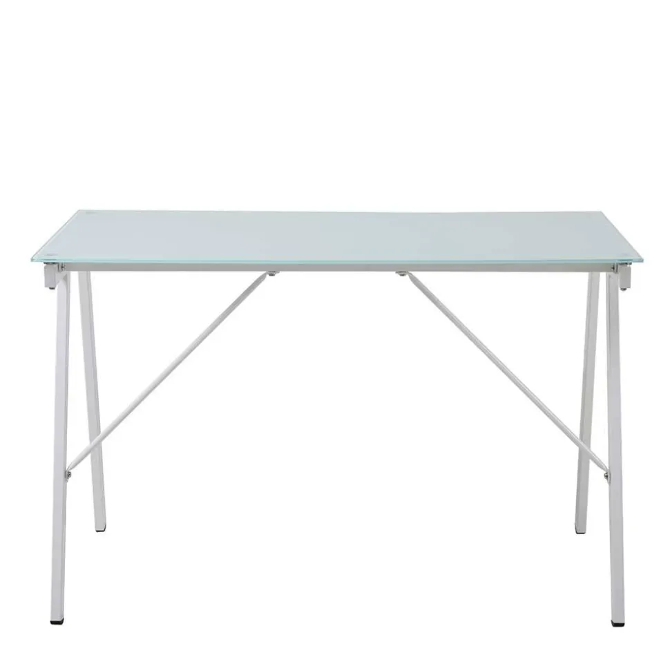 113x73x58 Glas Schreibtisch mit Vierfußgestell - Isacco
