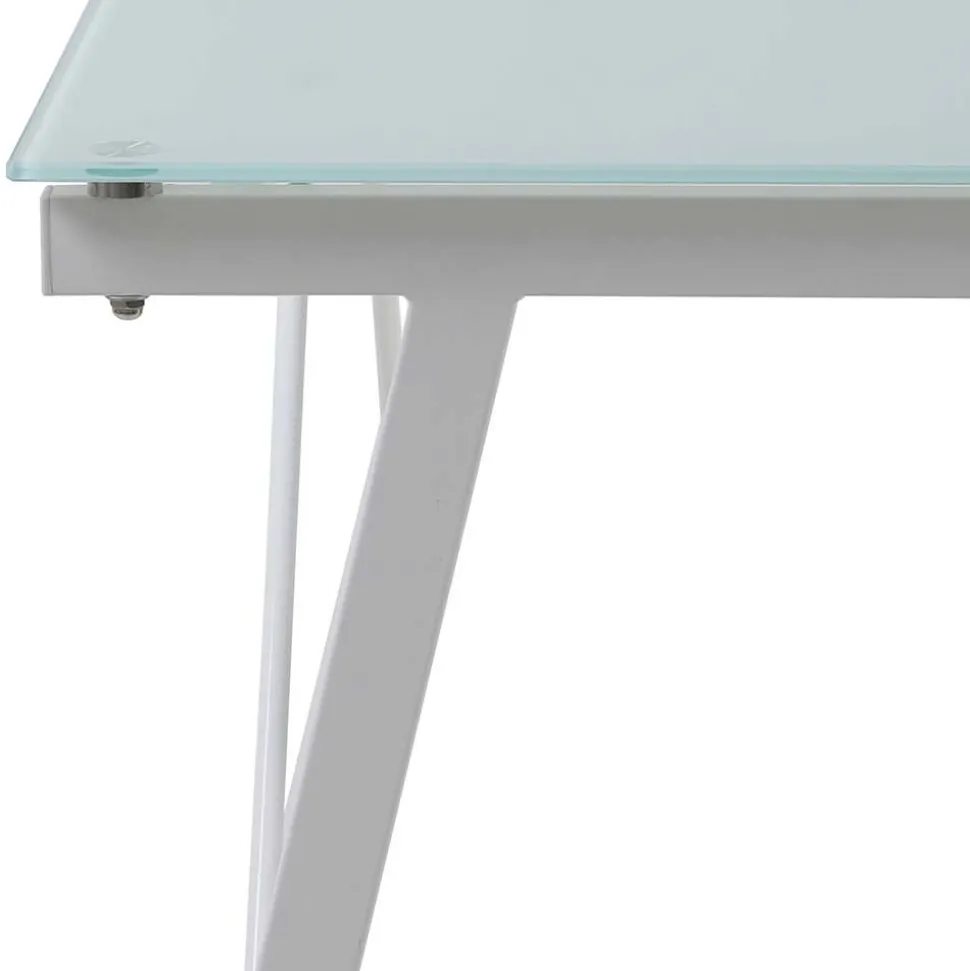 113x73x58 Glas Schreibtisch mit Vierfußgestell - Isacco