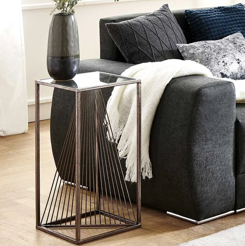 30x60x30 Glastisch mit Metallgestell - Tyrcio