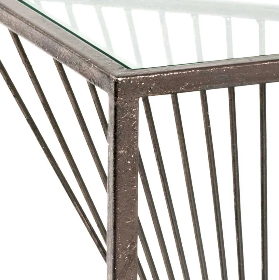 30x60x30 Glastisch mit Metallgestell - Tyrcio