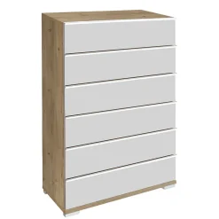 75x120x42 Große Hochkommode mit sechs Schubladen - Nuetran