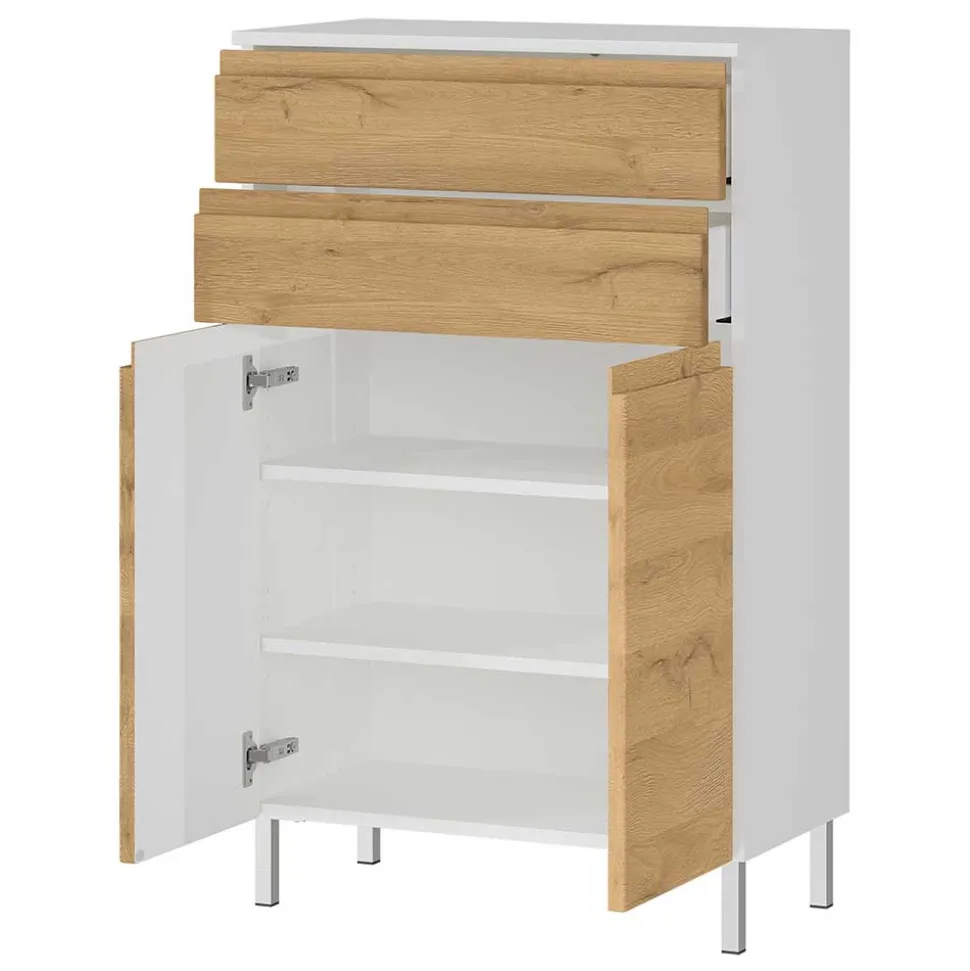 60x97x34 Highboard fürs Bad zweifarbig - Aspariavo
