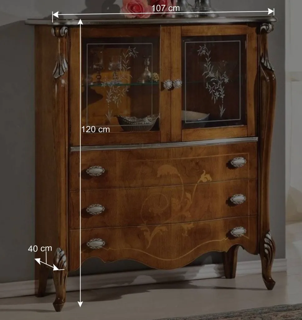 107x120x40 Highboard im Italienischen Stil - Carlenna