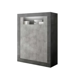 110x144x43 Highboard in Beton Grau Dekor - Beverli