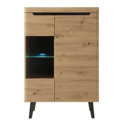 90x134x40 Highboard mit Glaseinsatz 2-türig - Olcian