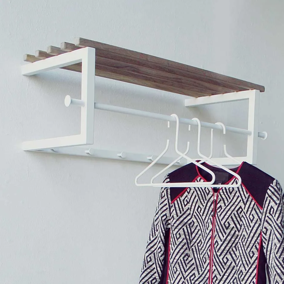 76x26x34 Hängegarderobe in Weiß & Eiche - Marcios