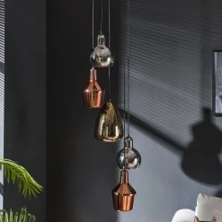 40x180x40 Hängeleuchte 5-flammig mit Glasschirmen - Yason