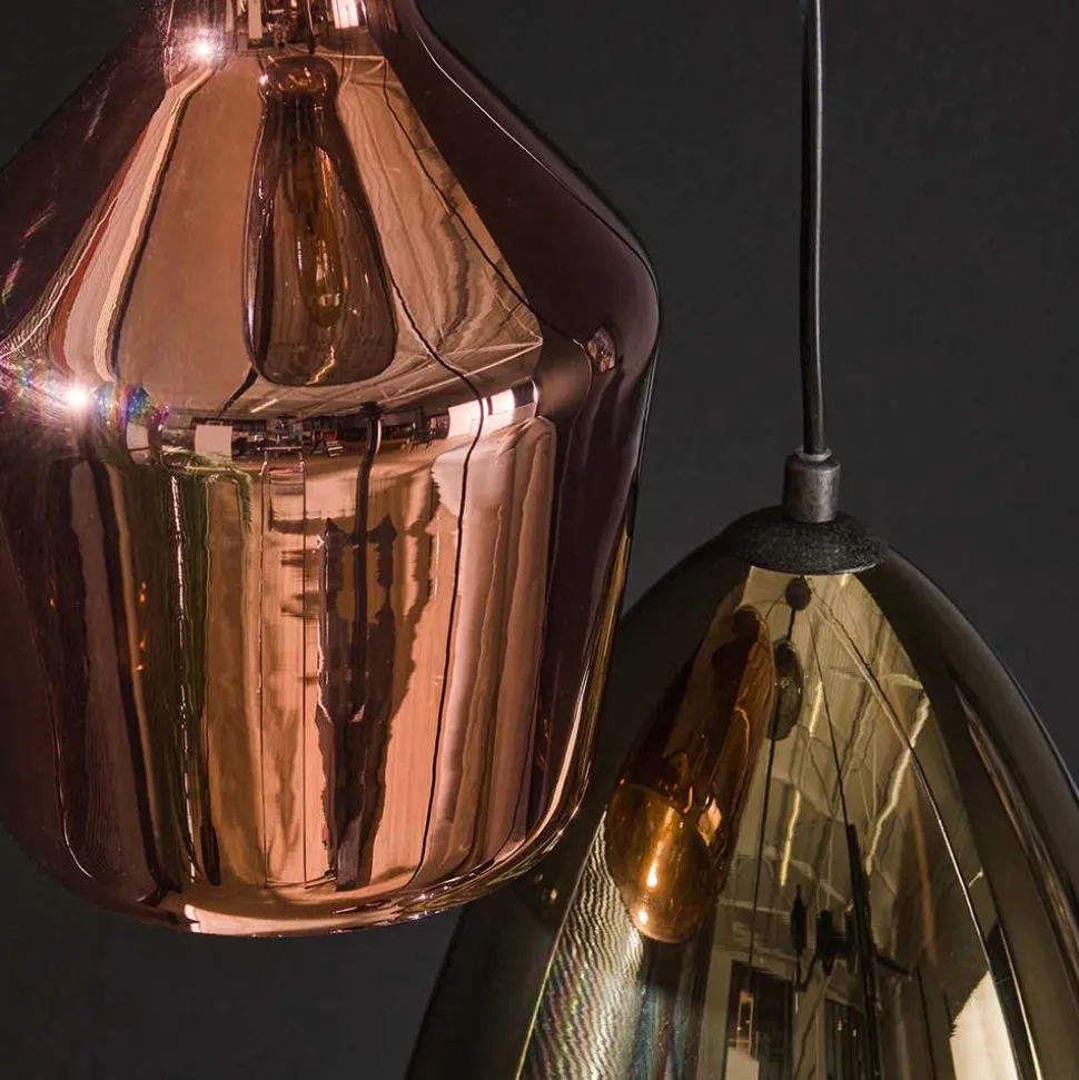 40x180x40 Hängeleuchte 5-flammig mit Glasschirmen - Yason