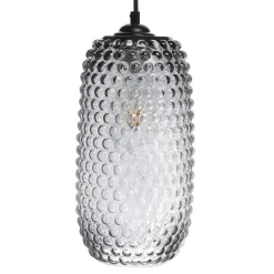 15x34x15 Hängeleuchte mit Glas Schirm in Grau - You