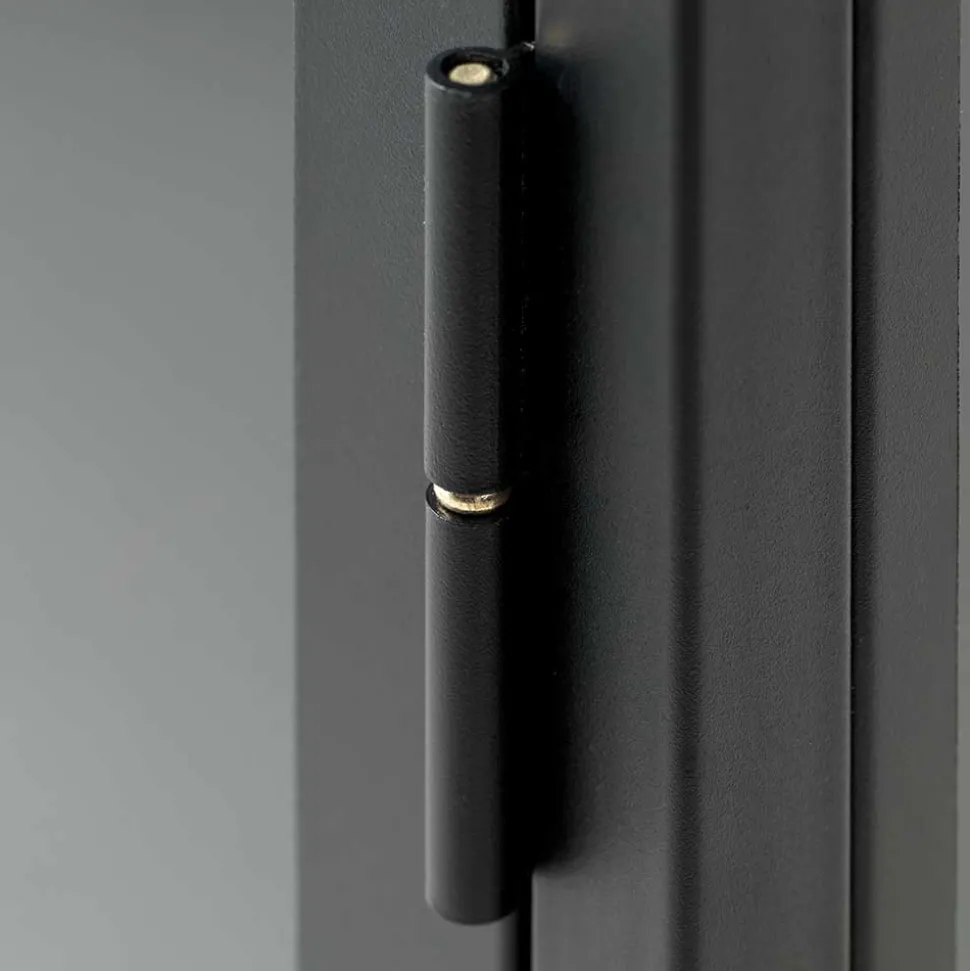 45x60x25 Hängende Vitrine aus Metall in Schwarz - Butoaie