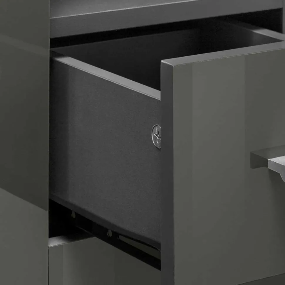 60x90x30 Hochglanz Badschrank in Grau - Ulivia