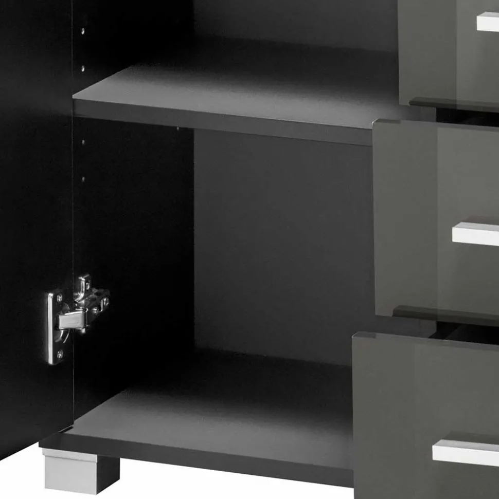 60x90x30 Hochglanz Badschrank in Grau - Ulivia