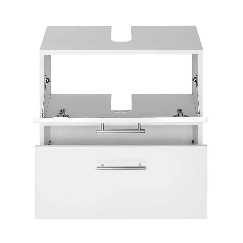 60x59x35 Hochglanz Unterbeckenschrank in Weiß - Vohdan
