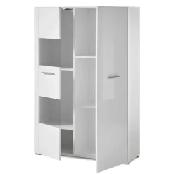 80x123x35 Hochglanz Vitrinenschrank in Weiß - Timmona