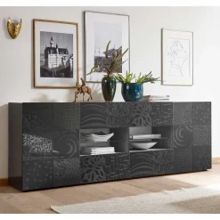 241x84x42 Hochglänzendes Sideboard in Grau - Ipatal