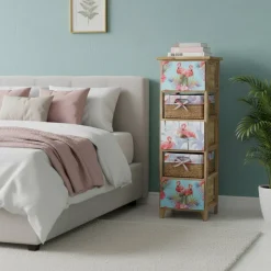 30x90x30 Hochkommode in Braun & Bunt - Drawa