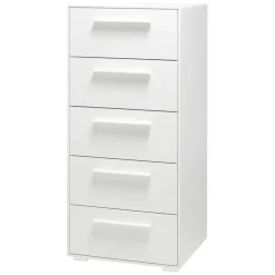 50x111x49 Hochkommode in Weiß aus Buche - Volcma