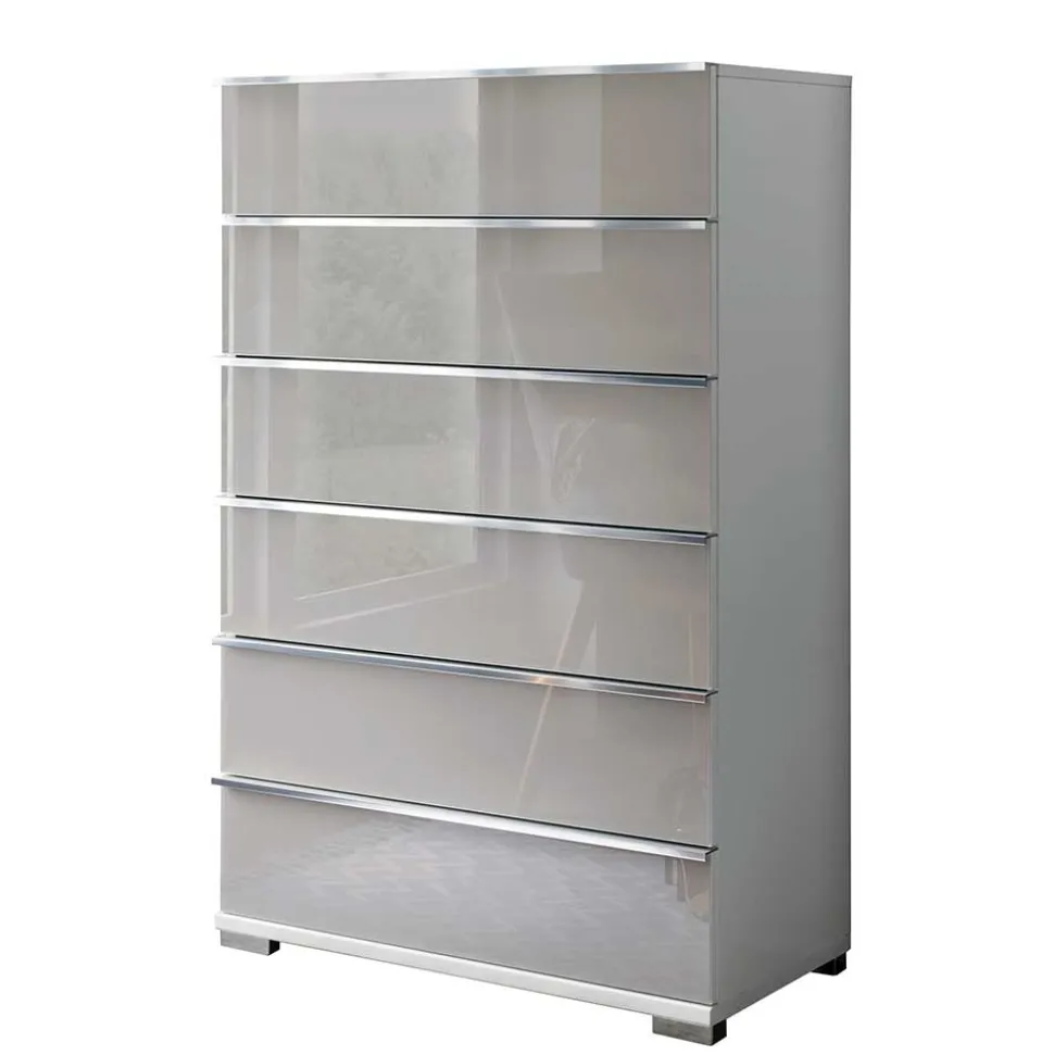 75x120x42 Hochkommode mit Glas Front - Nucina