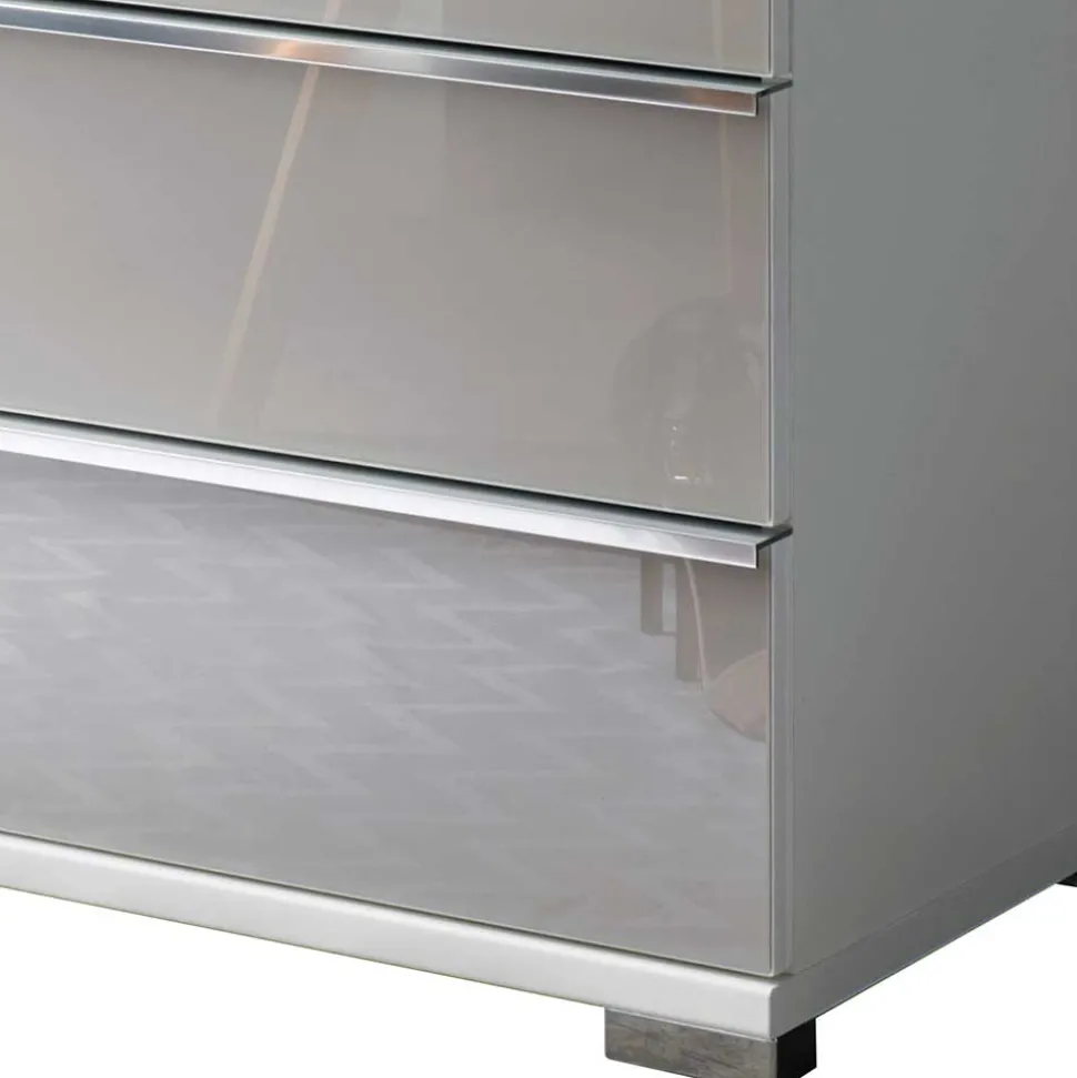 75x120x42 Hochkommode mit Glas Front - Nucina