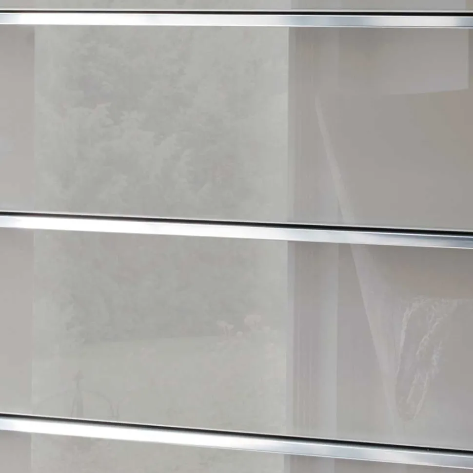 75x120x42 Hochkommode mit Glas Front - Nucina