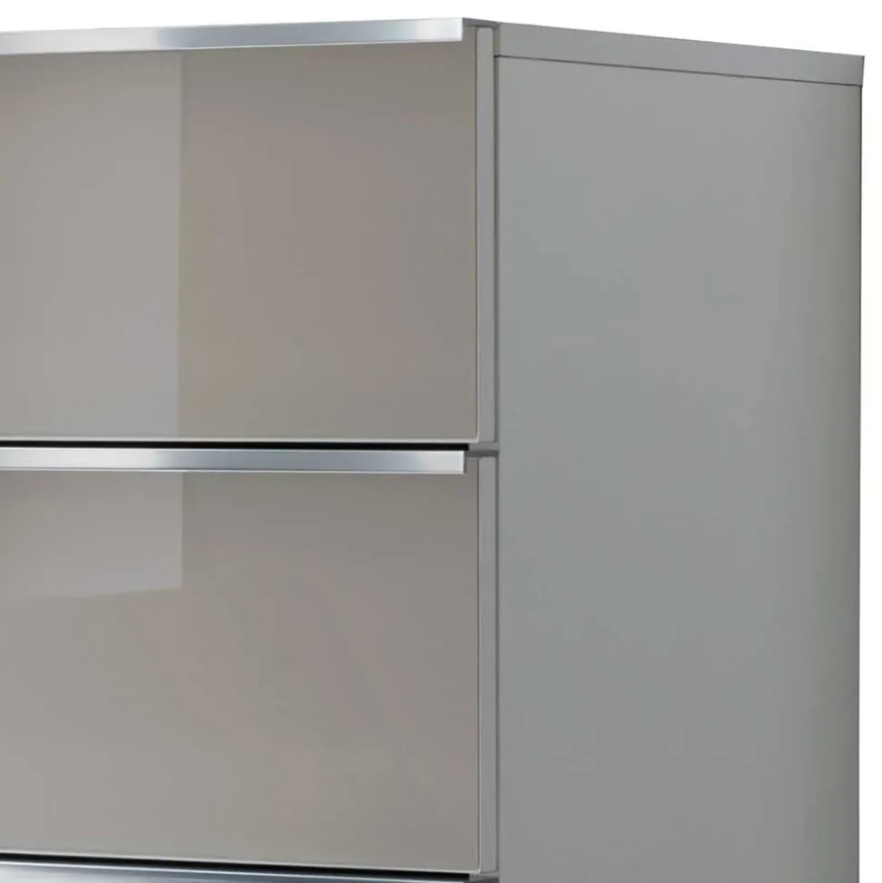 75x120x42 Hochkommode mit Glas Front - Nucina