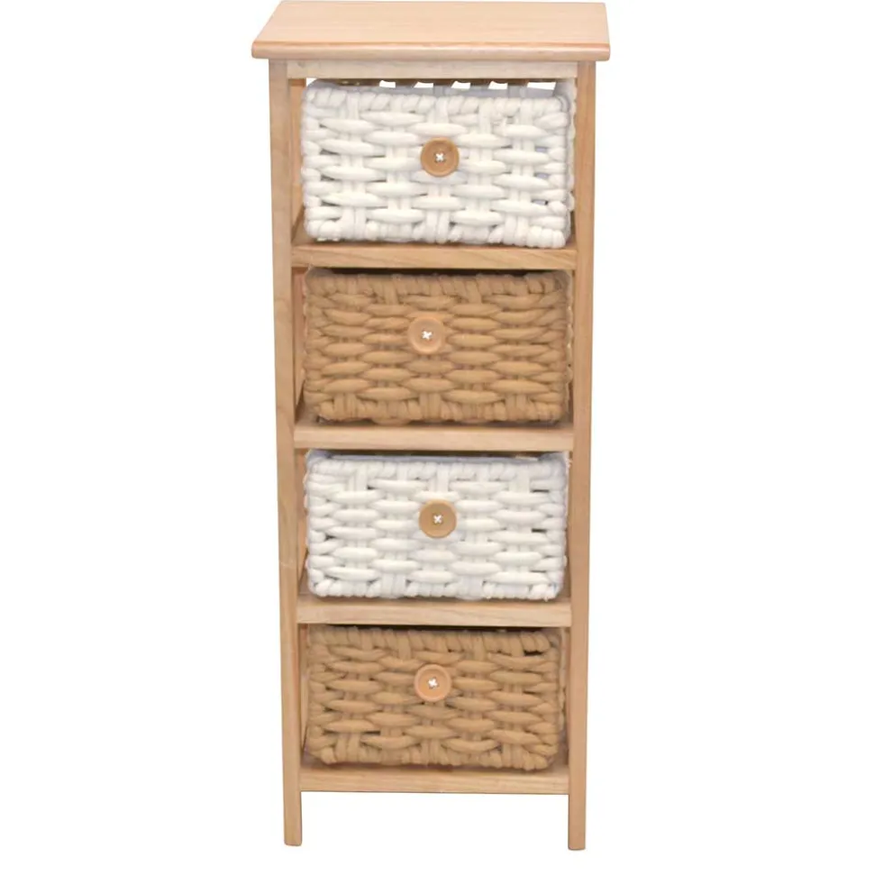 30x73x25 Hochkommode mit vier Körben - Rennia