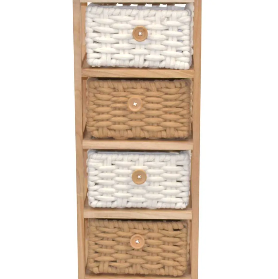 30x73x25 Hochkommode mit vier Körben - Rennia