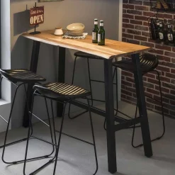 125x112x51 Hochtisch aus Akazie Baumkante - Clause