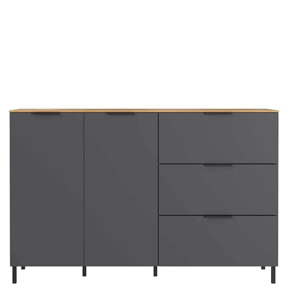 151x98x40 Hohe Kombi-Kommode in Dunkelgrau - Lurys