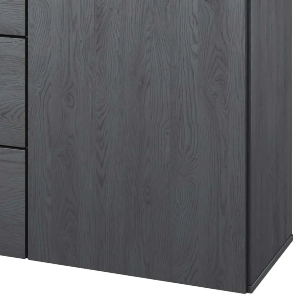 132x93x38 Hohe Kombi-Kommode in Eiche Grau - Carika